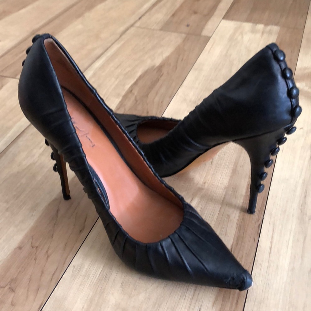 Elizabeth and James black Leather Heels